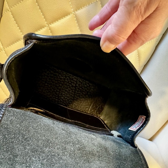 Black and Gold Tone Dooney & Bourke Structured Crossbody Bag with Flap Closure - Picture 5 of 5